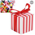 thumbnail image 4 of 4 Colores 50 Piezas Caja De Regalo De Recuerdo De Boda, Caja De Regalo De Recuerdo, Regalo De Baratijas De Rayas De Estilo Europeo Para Almacenamiento De Regalos De Joyería ANGGREK Rayas rojas y blancas de 5,5 cm + cinta roja, 4 of 8