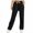 Black, variant on Lenpel Women's Wide Leg Sweatpants Elastic High Waisted Drawstring Workout Lounge Pants Casual Baggy Joggers with Pockets(Purple,X-Large)