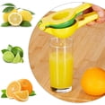 thumbnail image 2 of Exprimidor de cítricos manual, exprimidor de frutas estable 2 en 1 para limones y limas, barra, HxWxD: 5,5 x 7,5 x 22 cm, amarillo Adepaton LL-2430-2, 2 of 6