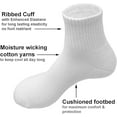 thumbnail image 2 of Glory Max 6 Pairs Men's Women's Diabetic Circulatory Ankle Quarter White Cotton Socks Size 9-11, 2 of 4