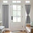 thumbnail image 6 of French Door Curtains – Rod Pocket Thermal Blackout Curtain for Doors with Glass Window, Kitchen and Patio Doors for Privacy, 52 X 72 Inches Long, 1 Curtain Panel with Tieback, Light Gray, 6 of 9