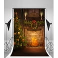 thumbnail image 2 of EREHome Polyester Fabric 5x7ft Christmas Indoor Fireplace Backdrop Studio Props Merry Christmas Photography Background, 2 of 2