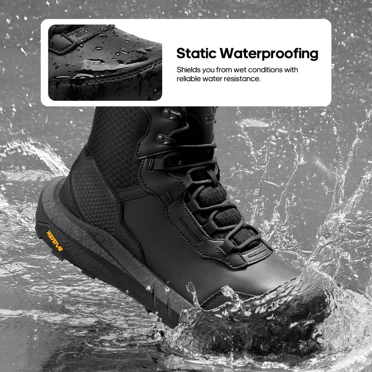 〽️Men\'s Black Nortiv 8 Tactical Hiking Lightweight Arch Support Work Boots Amazon.com: NORTIV 8 Men main image 4