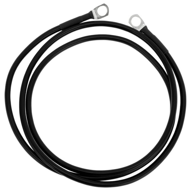 1 Pc Cable Inversor de Batería 10 AWG Gauge 4FT 5/16" Lug Cable de Batería Universal para Automóvil Vehículo Barco RV Solar Cobre Estañado Negro