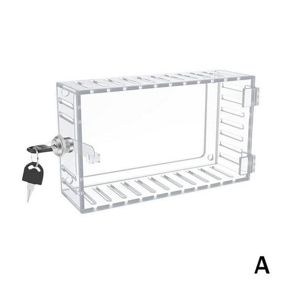 Universal Thermostat Lock Box with Key,Clear Thermostat Cover with Lock Compatible On Wall Thermostat Box With Lock