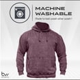 thumbnail image 5 of BIKER WEAR USA Men's Distressed Hoodie Vintage Pullover Oversized Relaxed fit (4X-Large, Burgundy), 5 of 7