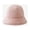 Pink, variant on Winter Cute Japanese Pure-Color Down Round-Topped Fisherman Hat With Warm Basin Hat Small Round Hat