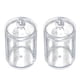 thumbnail image 1 of EeaseMX Dispensador de bolas de algodón e hisopos transparentes, 2 unidades, acrílico, redondo, soporte para discos de algodón, tarro para hisopos, organizador de maquillaje, 1 of 7