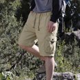 thumbnail image 2 of Mens Work Shorts Elastic Waist Solid Tooling Shorts Pockets Solid Cargo Shorts 6, 2 of 5