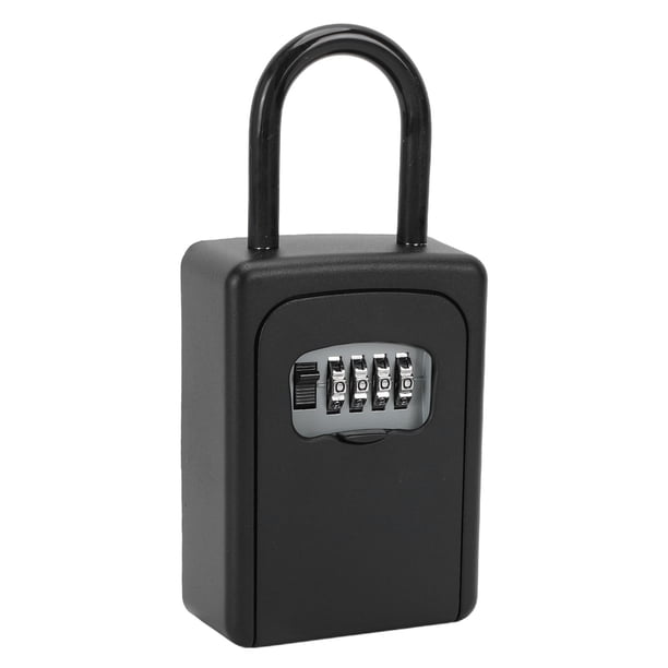 Caja De Cerradura Con Combinación De 4 Dígitos, Contenedor De Contraseña Con Grillete De Metal Para Guardar Llaves, Tarjetas, Colgar O Montar En La Pared