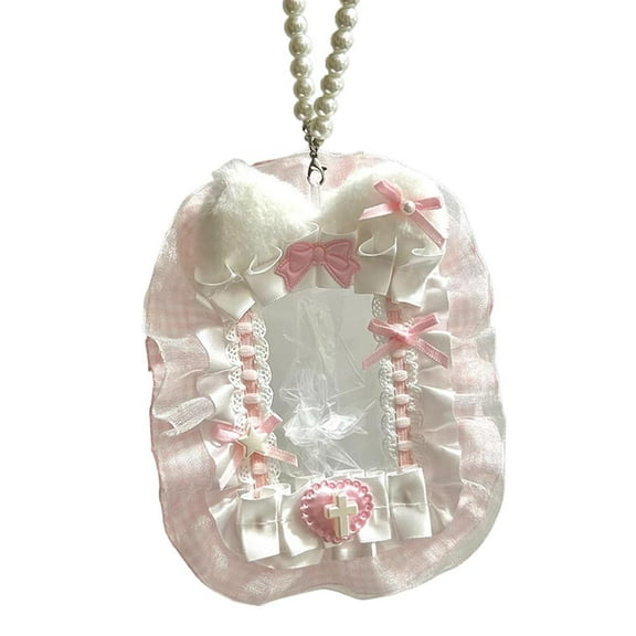 Sweet Diy Plush Card Holder with Ribbon Bow Lolita Lace Photocard Holder K8