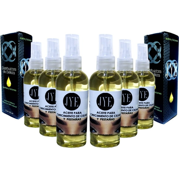 6 Botellas de Aceite auxiliar en el crecimiento de cejas y pestañas JYE Natural