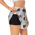 thumbnail image 1 of Balery Cute Swan Pantalones cortos deportivos para mujer con forro y dos bolsillos, elásticos, para entrenamiento, gimnasio, yoga-X-Large, 1 of 7