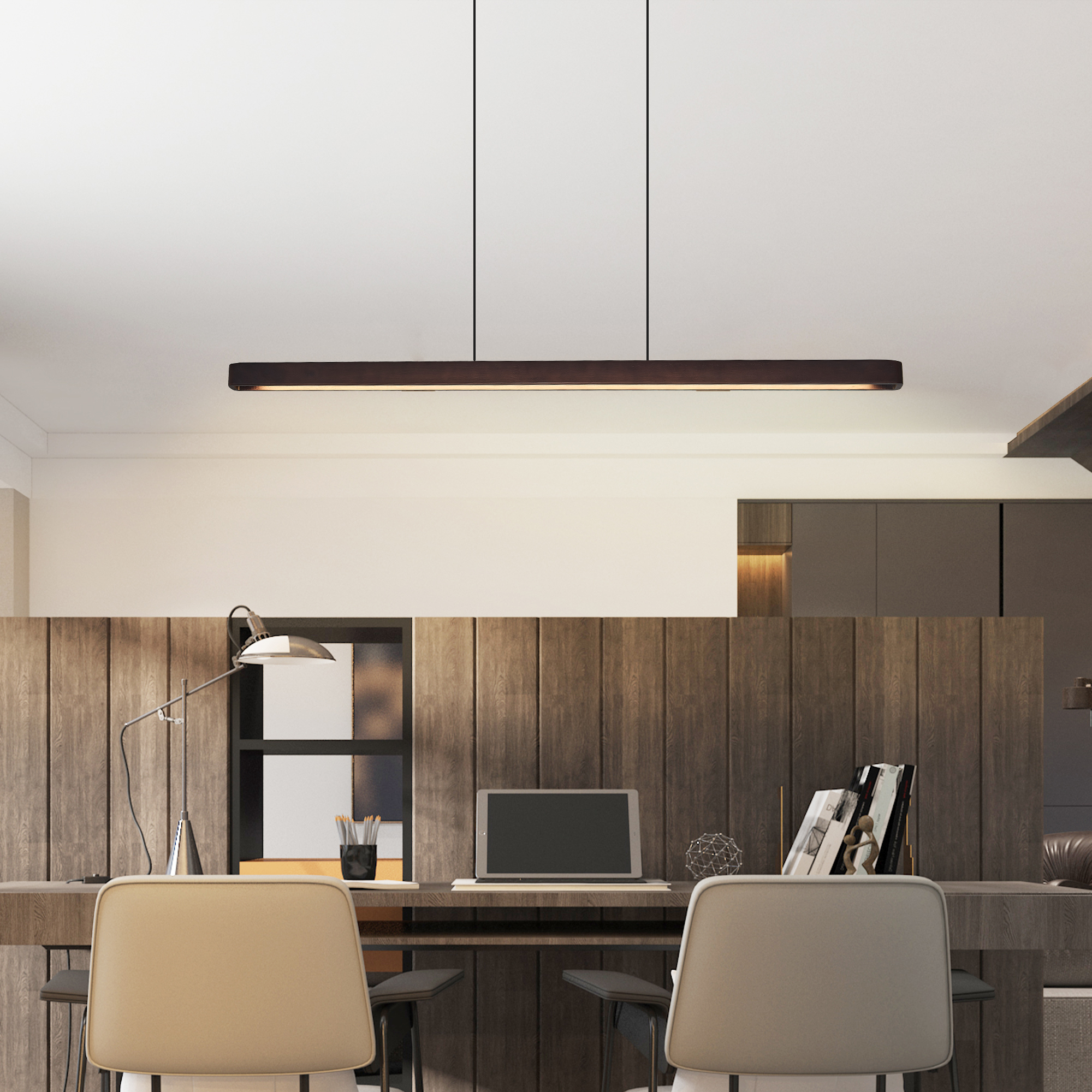 51.2*2.4*1.9 in Modern Wooden Lights for Kitchen Ceiling Hanging for Restaurants, Nordic minimalist style