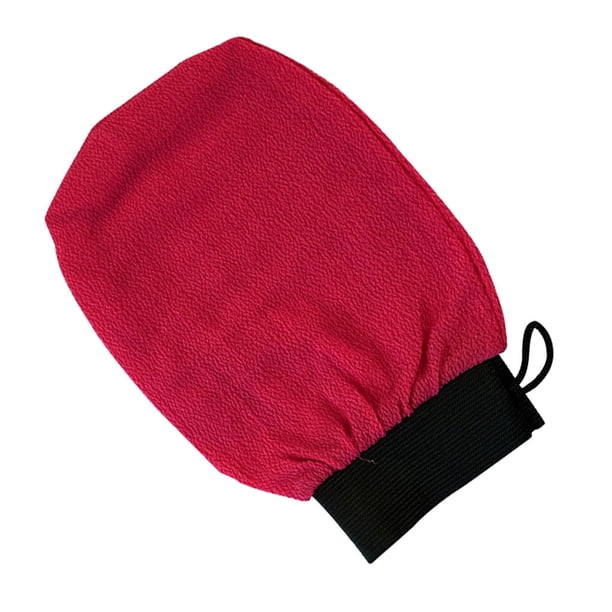 Yuarrent Guante de baño exfoliante para eliminar la piel muerta, ducha, cuerpo, espalda, pierna, brazo, toalla para frotar, masaje, exfoliante, Juegos de accesorios de baño Rosa roja Yuarrent HA005006-04