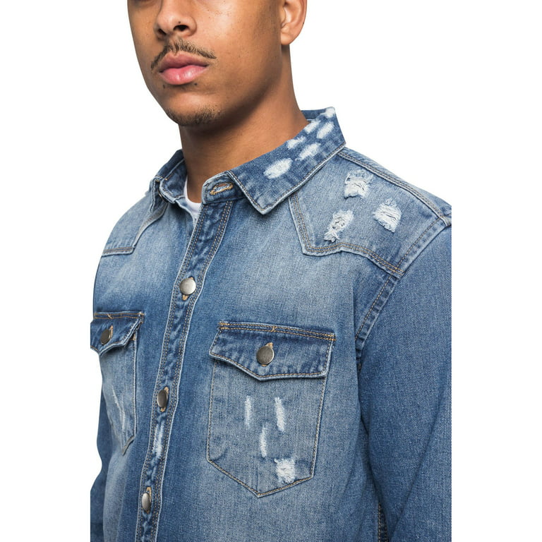Victorious Long Sleeve Button Up Denim Multiple Colors and Sizes - Walmart.com