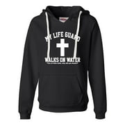 Womens My Life Guard Walks On Water Christian Easter Deluxe Soft Hoodie