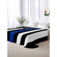 thumbnail image 5 of Blue American Flag Full Size Flat Sheet, Wrinkleproof & Fadeproof Cooling Flat Bed Sheet Only, Black White Striped US Flag Stars Breathable Soft Bedding Top Sheets 81 x 96 Inches, 5 of 8