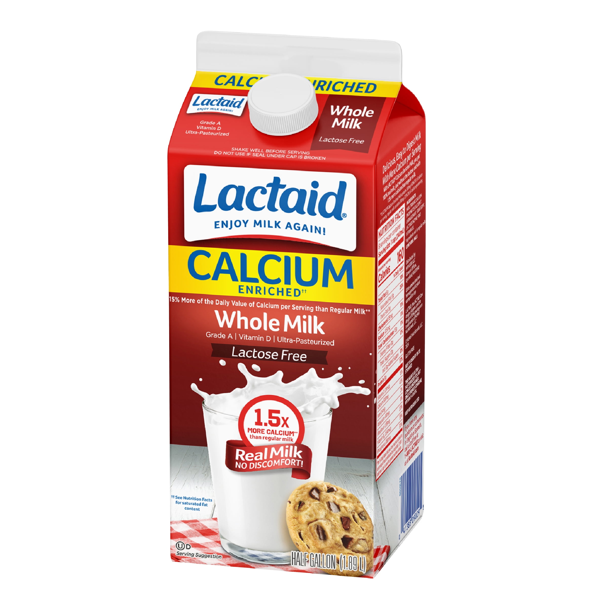 Lactaid Whole Milk, Calcium Enriched, 64 oz