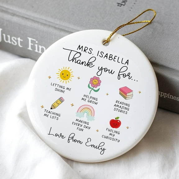 Personalized Teacher Ornament 2024 — Thank-You Christmas Keepsake & Classroom Gift
