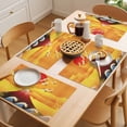 thumbnail image 5 of Yellow Orange Mountains Placemats Set of 6 Modern Abstract Waves Cranes Place Mats Indoor Wipeable Table Mats Washable Cloth Dining Table Placemats for Kitchen Holiday Party Home Decor 13x19 Inch, 5 of 9