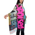 thumbnail image 4 of Honeii Graffiti Lamp Urban Scene Print Scarf Oversized Scarf Tassel Fall Winter Thick Scarf Warm Shawl Women,Women's Scarves & Wraps, 4 of 8