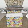 thumbnail image 2 of Designart 'Tropical Yellow Leaves and Blue and Red Flowers' Floral Duvet Cover Set, 2 of 4
