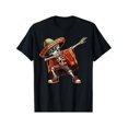 thumbnail image 1 of Camiseta de algodón con cuello redondo para hombre, con estampado de sombrero y poncho, de Mayo, de punto, corte regular, diseño divertido y festivo para adultos, con temática mexicana, tela no elásti, 1 of 5
