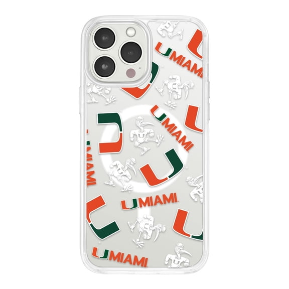 Miami Hurricanes HD Phone Case Compatible with MagSafe Apple iPhone 11 (Scattered) by Affinity Bands