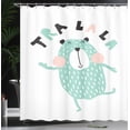 thumbnail image 3 of Ambesonne Dancing Bear Shower Curtain, Scandinavian Doodle, 69"Wx75"L, Mint Green Charcoal Grey, 3 of 4