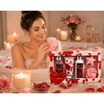 Rose Spa Gift Box for Women, 5 Piece Bath and Body Gift Set with Shower ...