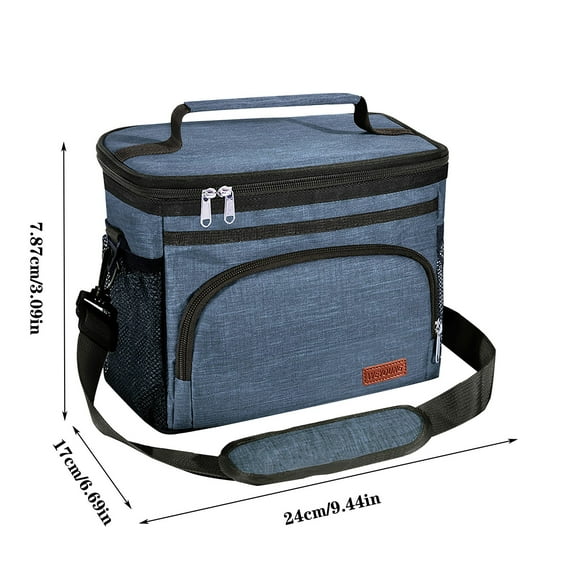 3-Layer Insulated Lunch Bag, 5mm Pearl Foam Thermal Cooler, Leakproof Waterproof Heat-Welded, Multi-Compartment Adjustable Strap, Office Picnic Hiking Beach Lunch Tote Bag