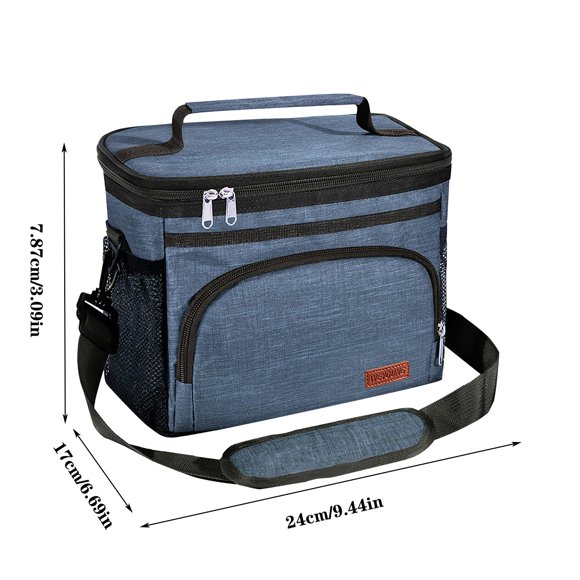 Rbaofujie Lunch Box for Women Insulated Lunch Bag for Women Men Reusable Lunch Box for Office Picnic Hiking Beach Leakproof Cooler Tote Bag Organizer with Adjustable Shoulder Strap Mens Lunch Bag