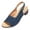 Dark Blue, variant on DIVVce Peep Toe Slingback Low Block Heel Sandals For Women Adjustable Buckle Comfort Casual Office Footwear