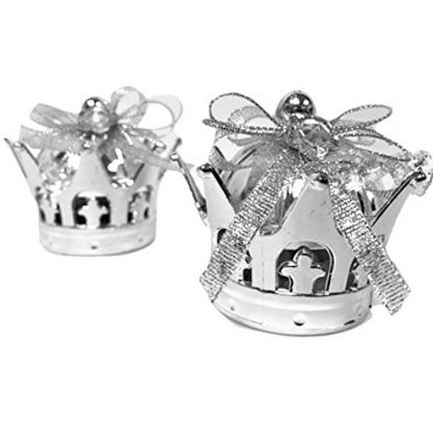 Silver Color Plastic Gift Crowns Party Favor 2.5" Small Empty Containers For Wedding Favors
