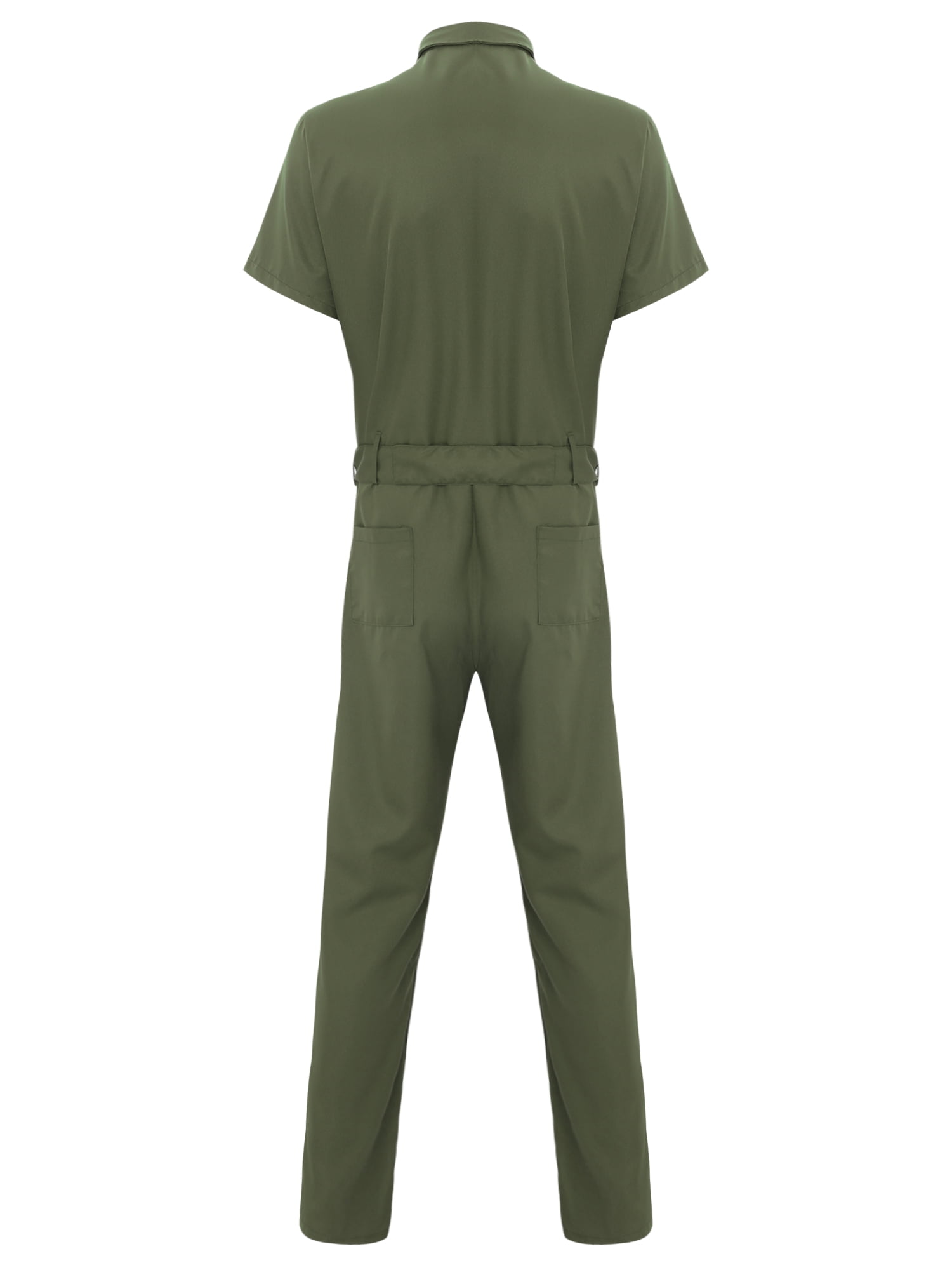 XUNZOO Mens Short Sleeve Work Overalls Zipper Mechanics