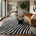thumbnail image 3 of Rug Branch Domus Zebra Print Indoor Area Rug, Cream Black, Modern - Living Room, Bedroom, Dining Room, and Kitchen, 3 of 7