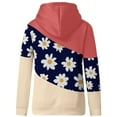 thumbnail image 5 of Women Daisy Printed Long Pullover Hoodies Sleeve Drawstring Hooded Tops Sweats, 5 of 5
