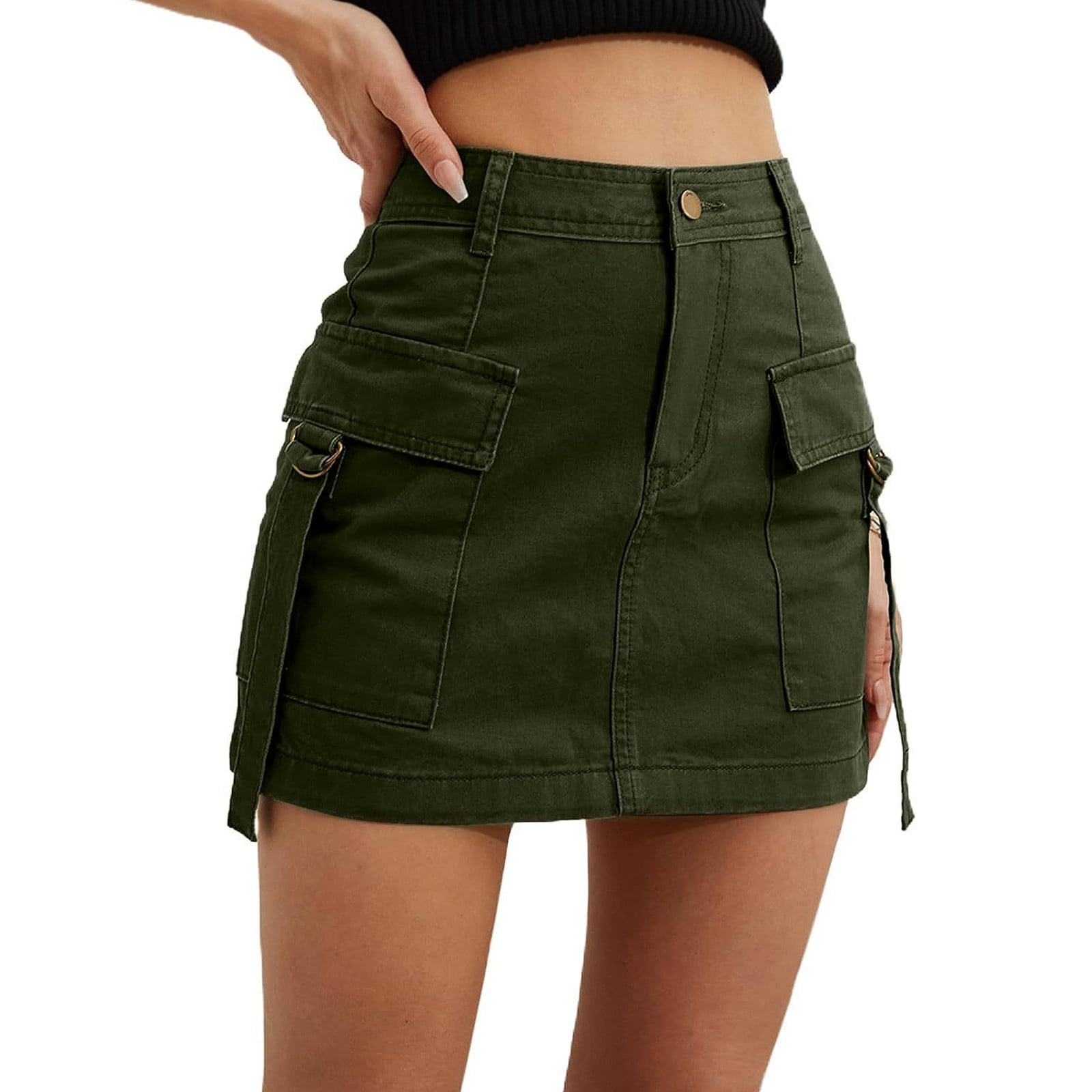 Fashion Women Casual Buttocks Short Skirt Solid Work Skirt With