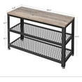 thumbnail image 3 of VASAGLE 28.7" Shoe Rack Bench 3-Tier Shoe Shelf Storage Bench with Metal Mesh Shelves and Seat Shoe Rack Greige and Black, 3 of 7