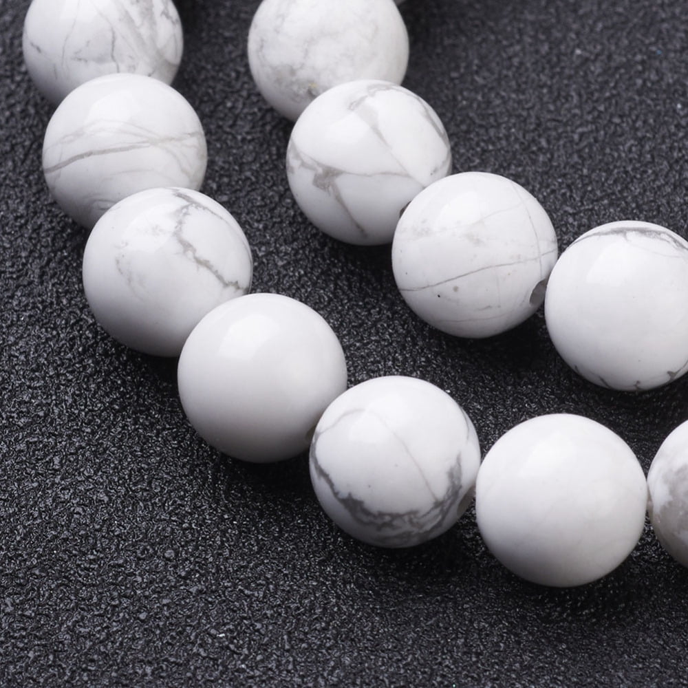10Strand Gemstone Beads Strands Natural Howlite Round Beads White 6mm Hole: 0.8mm about 60~61pcs/strand 15~16 inch