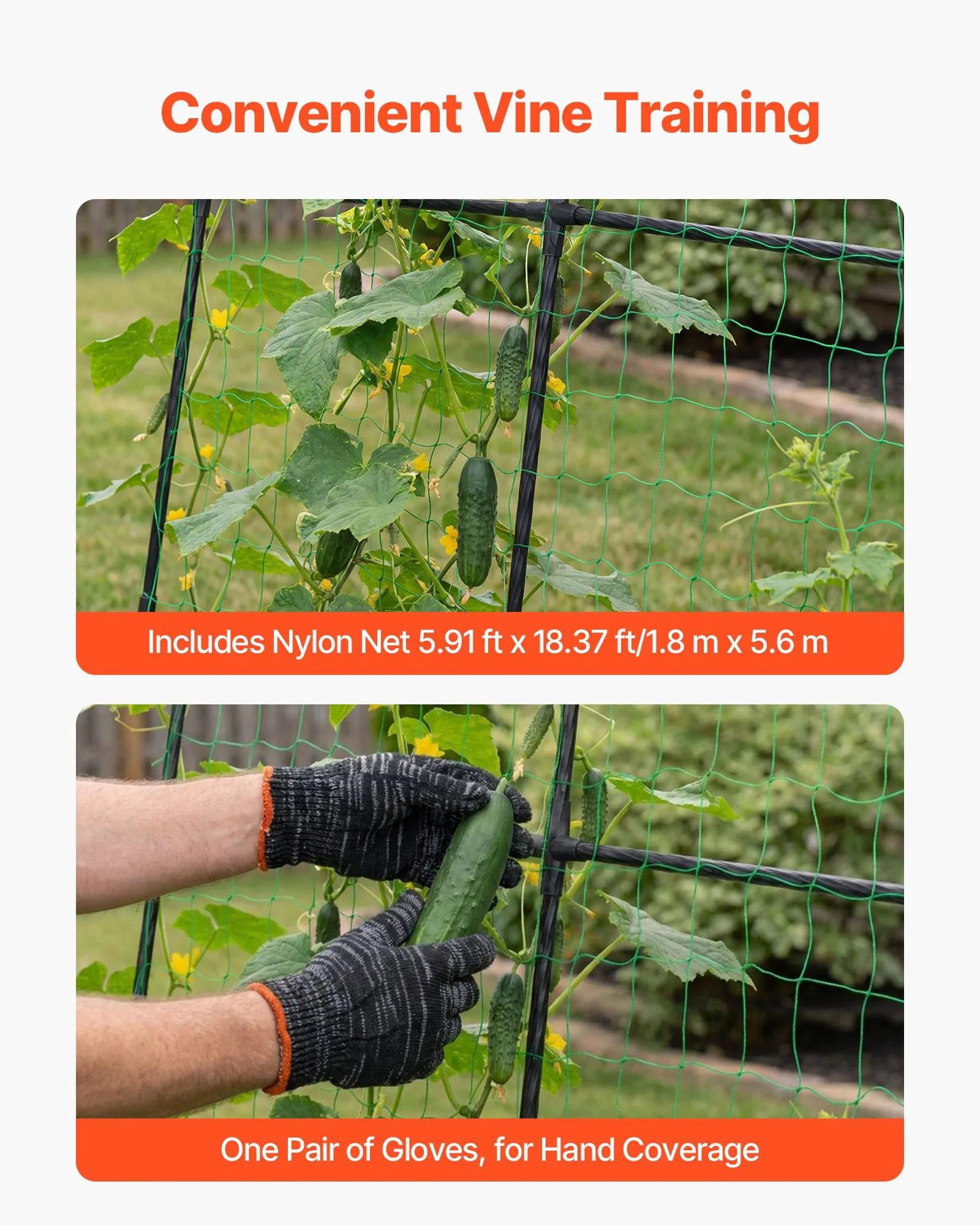 Cucumber Trellis, U-Shape Garden Trellises for Raised Bed, Metal Arch Plant Support for Vine, Climbing Plants Outdoor, Peas, Beans, Zucchini, Tomato, Squash, Flower