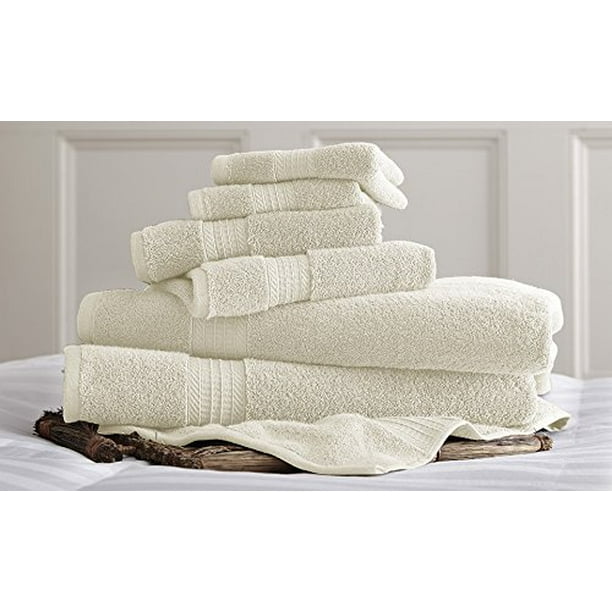 Luxury Spa Collection 6pc Towel Sets, Ivory