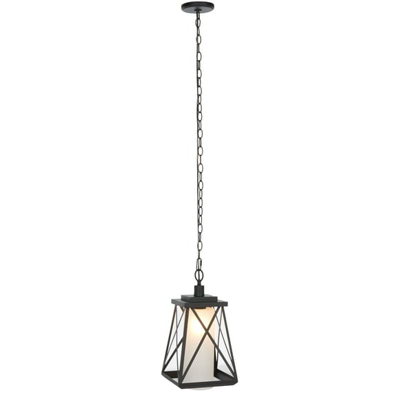 SAFAVIEH Braith A19 Black Steel Pendant Light with Black Shade