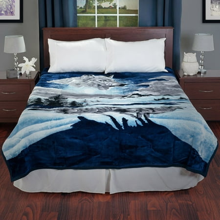 - Lavish Home Heavy Thick Plush Mink Blanket, Wolf