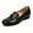Black PU, variant on Women's Loafers Flats Leather Backless Slip On Office Casual Shoes