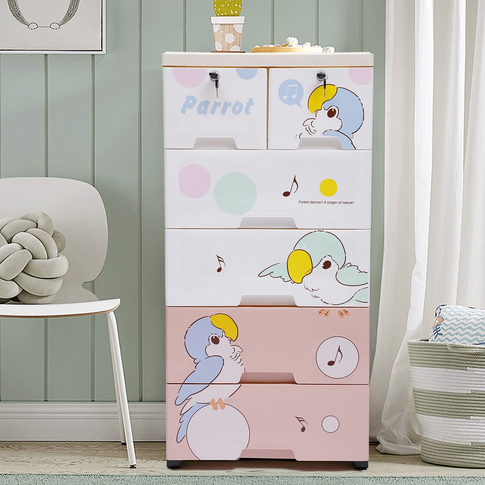 Miumaeov Plastic Drawers Dresser Storage with 6 Drawers Closet