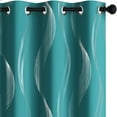 thumbnail image 4 of Deconovo Blackout Kitchen Curtains 45 inch length, Silver Wave foil Printed, Window Shades for Small Window (42 x 45 inch, Turquoise, 2 Panels), 4 of 9
