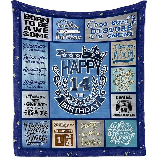 LHSHID 14 Year Old Boy Birthday Gift Ideas Throw Blanket Gifts For 14 Year Old Boys 14th Birthday Gifts for Girls Boys 14th Birthday Decorations for Boy 50"x60"