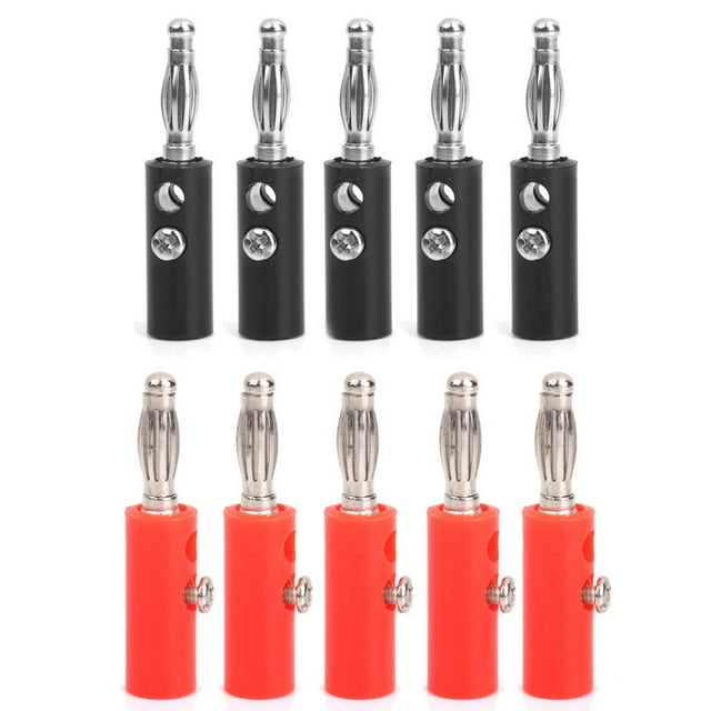 10pcs Banana Plátano Conectores de Nuevos Rojo + Negro 4mm